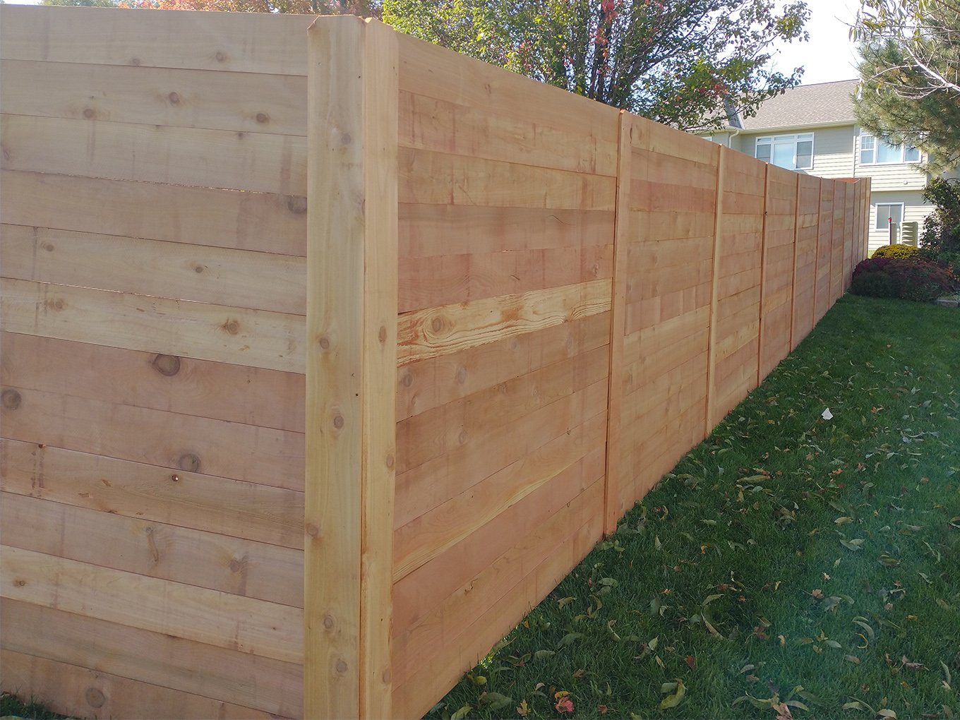 Horizontal Style Wood Fence - Toronto, Ontario
